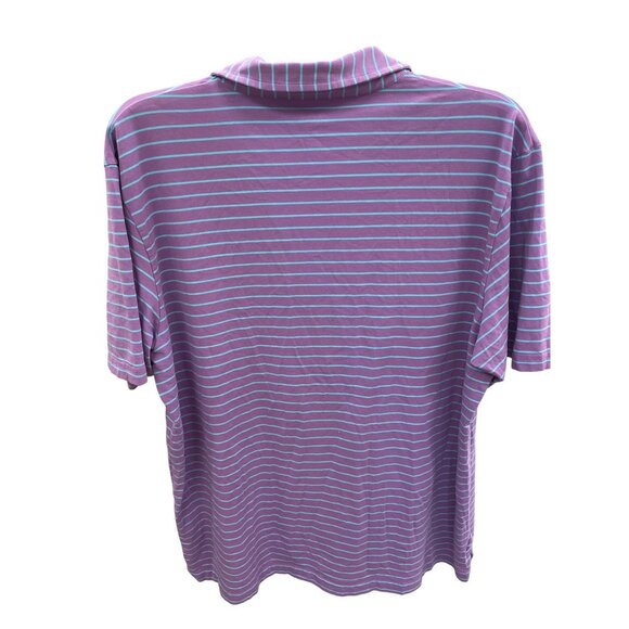 Peter Millar Mens Purple Green Striped Polo Golf Shirt XL SKU 8415 - Picture 5 of 9